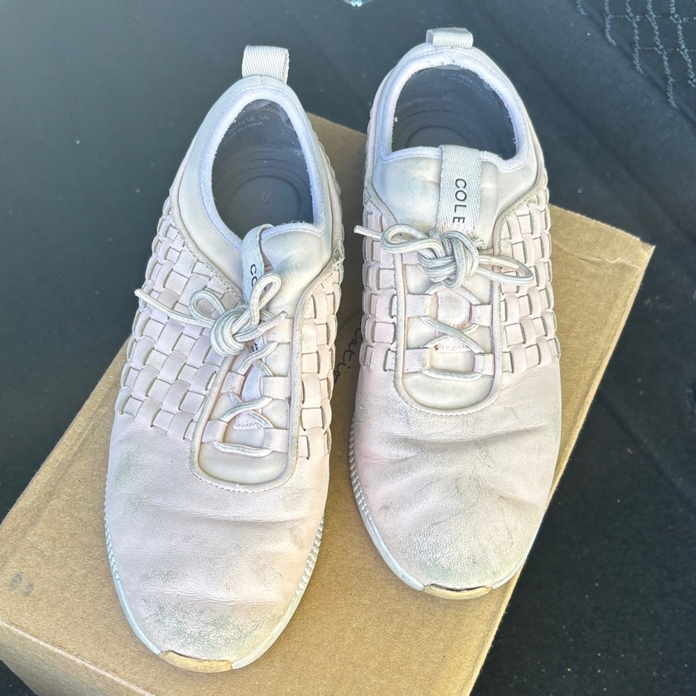 Cole Haan Light Gray Woven Slip-On Shoes